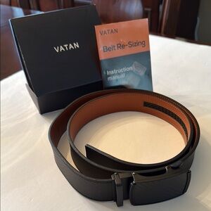 Vatan NEW Men’s Black Textured Belt you customize it to your size waist 30-36